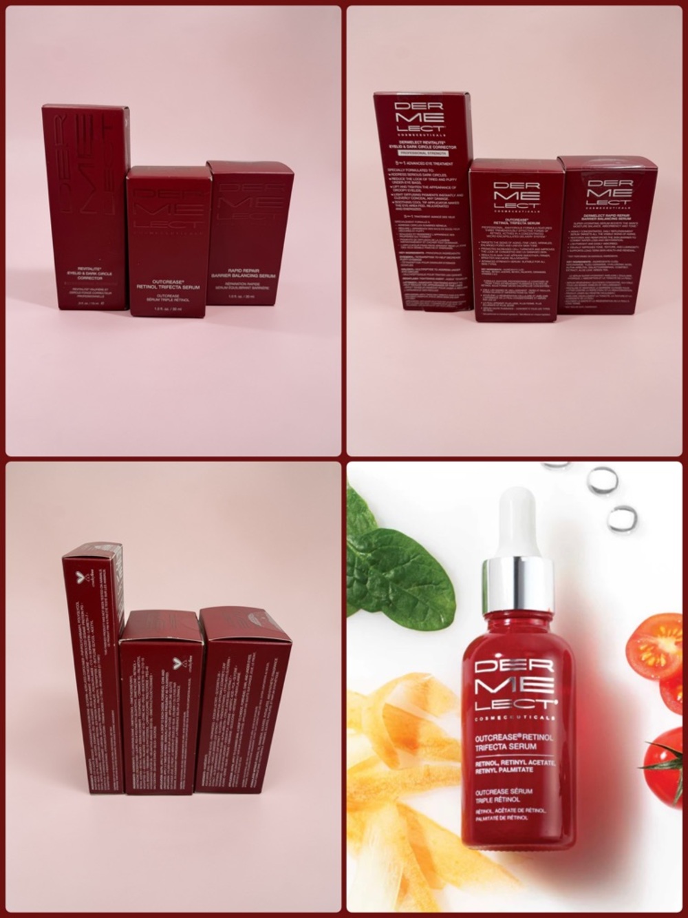 Dermelect Outcrease Retinol Trifecta Serum + Dark Circle Corrector + Barrier Ser